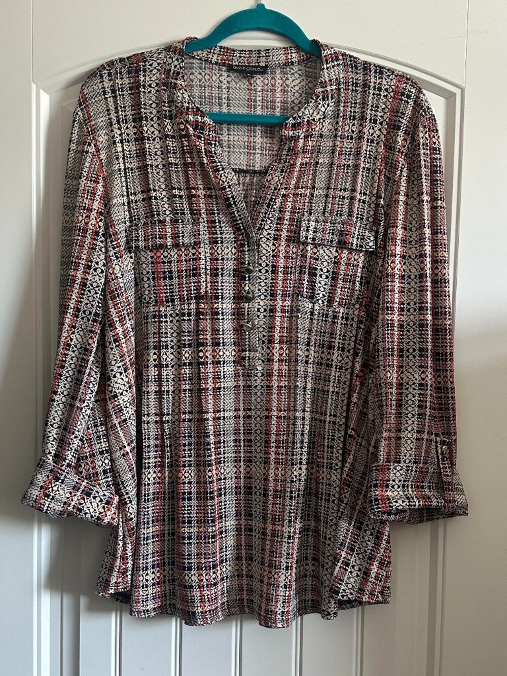 NWOT Ava & Grace Plaid Top XL